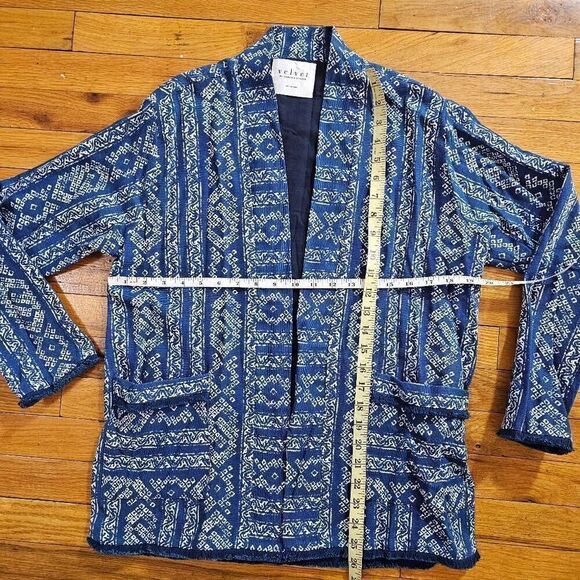 Velvet By Graham & Spencer Jacket Blazer Size S Printed Woven Kimono - Picture 8 of 9